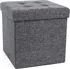 Taburet Textilomanie Lafina 38 x 38 cm dřevo/pěna/látka šedý