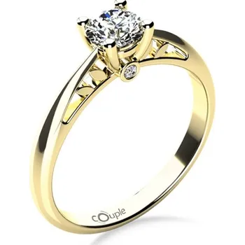 Prsten Couple, Zásnubní prsten Jodie, žluté zlato a zirkony, vel. 58, prům. 18.5 mm, 585-68-1-4023.0Z00.0.58.001