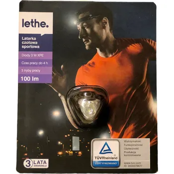 Čelovka Čelovka přední + zadní sportovní turistická 3 režimy 100lm černá Lethe