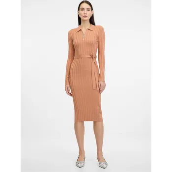 Dámské šaty Světle hnědé dámské midi šaty ORSAY - Dámské Orsay oranžová 3250468