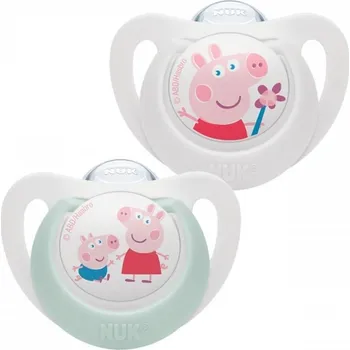 dudlíky NUK Dudlík Star Peppa Pig 6-18m 2 ks