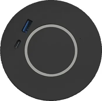 Elektrická zásuvka Cemux bezdrátová nabíječka FOX 2x USB A/C černá