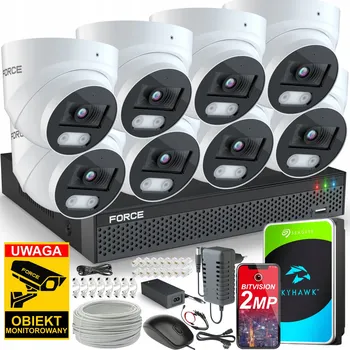 Bezpečnostní kamera FORCE Sada monitoringu 8x IP kamera 2MPx Full HD Rekordér Aplikace