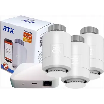 Hlavice pro radiátor RTX Sada 4x Termostatická Hlavice + Brána ZigBee LAN TUYA