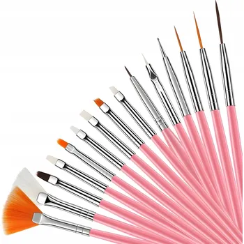 Přípravek na nehty Štětce na zdobení nehtů Red-Ice 15 kusů bílé