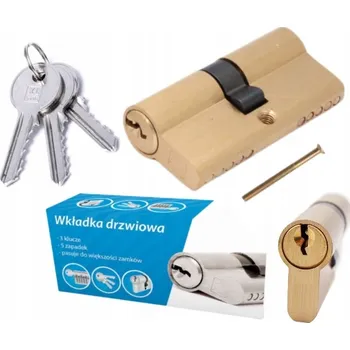 Vložka do dveří VLOŽKA DO ZÁMKU DVEŘNÍ VLOŽKA CYLINDRICKÁ 31/31mm MOSAZ 3 KLÍČE