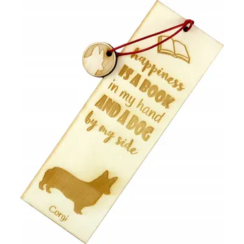 Doplněk ke knize Welsh Corgi gravírovaná záložka do knihy se psem, jméno psa