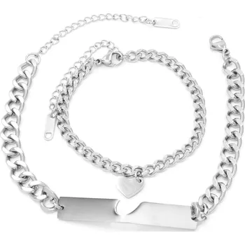 Náramek Partnerské ocelové náramky ke gravírování Kiss