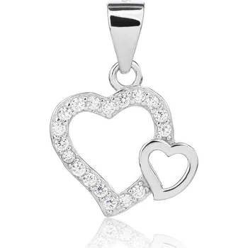 Přívěsek Stříbrný přívěsek dvojsrdce
