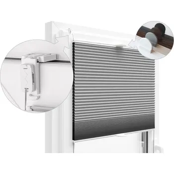 Roleta ZEBRA-SHOP PLISSÉ LUX / ZATEMŇ. DUO / SV. ŠEDÁ / PM04 Šířka plissé v cm: 21, KAT: C 151-190 cm