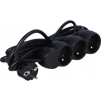 Napájecí kabel Prodlužovací Kabel , 3 zásuvky, černý, 5 m Onnline