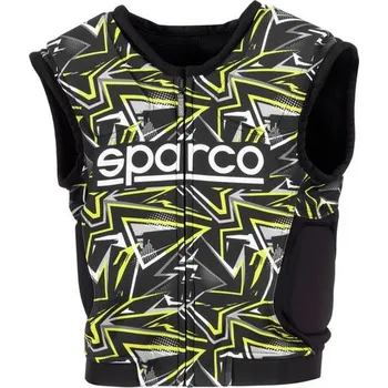 Moto bunda Sparco SJ Pro K-3 Bunda pro ochranu rebeř , černá/fluo žlutá