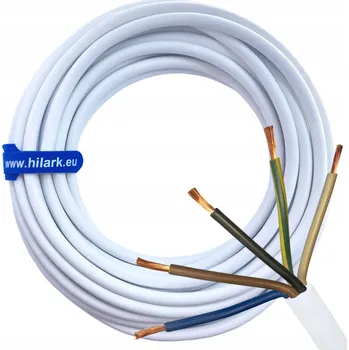 elektrický kabel Prodlužovací kabel silový H05VV-F OWY 5x2,5 zesílený bílý 75 m