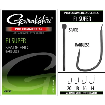 Rybářský háček Háčky Gamakatsu s lopatkou Pro-C F1 Super Spade, velikost 18, bezokrajové