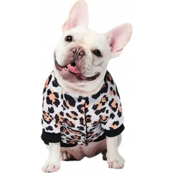 Dámská mikina Sametová bomber mikina pro psa LEOPARD Bílá L