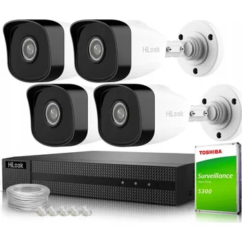 Bezpečnostní kamera Sada pro kamerový monitoring 4x IPCAM-B5 5MPx IR 30m NVR-4CH-5MP/4P HiLook