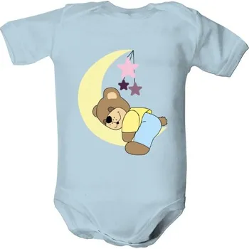 Kojenecký body Dětské body s potiskem Spící medvídek na měsíci dětské