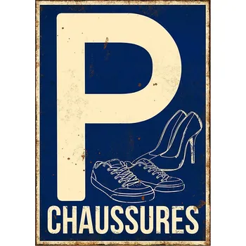 Plechová cedule Antic Line Plechová cedule P Chaussures 15 x 21 cm