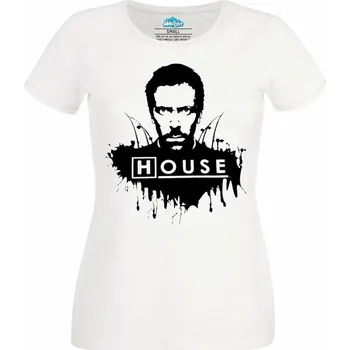Dámské tričko Dr.House (Skladem XS-4XL) (Velikost: 4XL, Barva: Bílá)