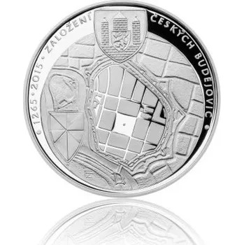 2015 - Stříbrná mince založení Českých Budějovic, Proof