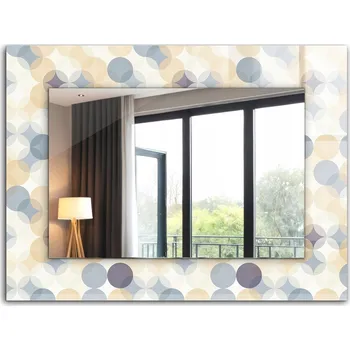 Zrcadlo Ozdobné zrcadlo do domu, bytu, kanceláře XXL 80x60 cm, barevné kulaté