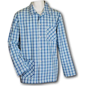 Pánské pyžamo LUIZ Pánský pyžamový kabátek na knoflíky -Popelín- Pablo 331 Velikost: 60