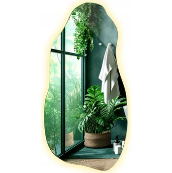 Zrcadlo Stylové LED Zrcadlo Premium Glamour na zeď do ložnice, teplá bílá, 50x100 cm