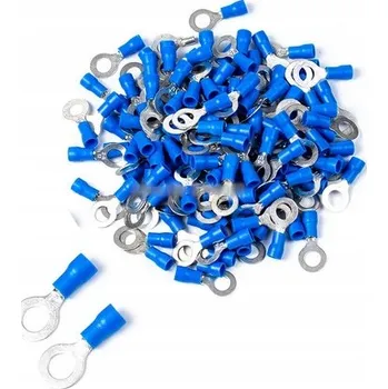 Elektrický konektor 2x Modrý kabelový konektor s očkem 1/4" (6,35 mm) pro vodiče 16-22 AWG (1,5-0,33 mm²)