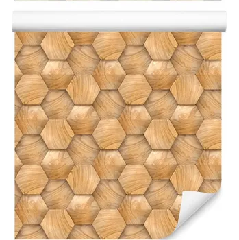 Tapeta Tapeta s 3D vzorem dřeva moderní /770886901