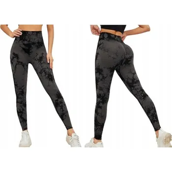 Dámské legíny Dámské legíny PUSH UP s vysokým pasem TIE-DYE Neon na cvičení, fitness - M