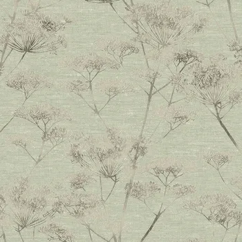 Tapeta ZELENÁ VINYLOVÁ TAPETA SE SVĚTLOVÝM VZOREM KVĚTIN