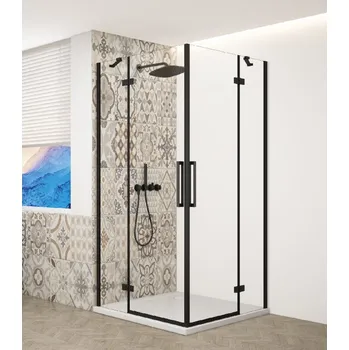 GELCO TRINITY BLACK obdélníkový kout 1100x1200mm rohový vstup, čiré sklo, GT2211-12C-B
