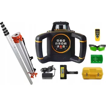 Měřící laser ZELENÝ DIGITÁLNÍ ROTAČNÍ LASEROVÝ NIVELÁTOR VEVOR 640G, STATIV, LATA - SADA