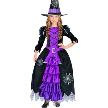 Karnevalový kostým Dívčí kostým čarodějnice s fialovými doplňky - Pro věk 11-13 let