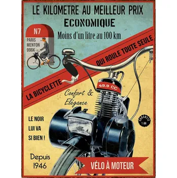 Plechová cedule Antic Line Plechová cedule Vélo á Moteur