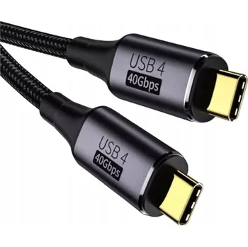 Datový kabel USB-C kabel Black Stork 4.0, 0,5 m, 40 Gb/s, 100 W, 8K