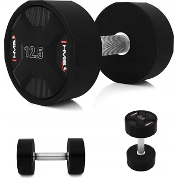 Činka jednoruční, zátěž pro cvičení, trénink ocel + polyuretan CPU 12,5 kg HMS