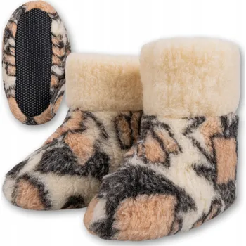 Dámské pantofle BAMBOSZE PANTOFLE MERINO VLNĚNÉ PROTISKLUZOVÉ PAPUČE VELIKOST 37/38