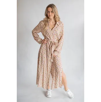 Dámské šaty Šaty košilové dlouhé Escandelle 3415 barva: béžová, velikost: L