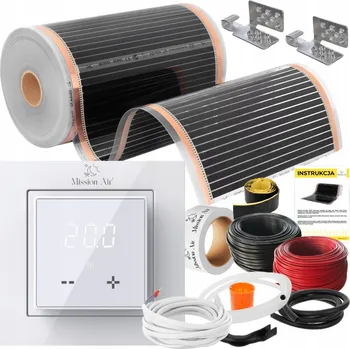 Topná rohož SADA INFRAČERVENÉ Vyhřívací Podložka Fólie 160 W/m² 14 m²