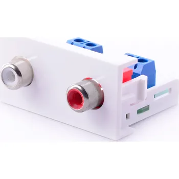 Audio kabel MEDIABOX 22,5x45 MODUL 2x RCA CINCH MOSAIC D-LAN