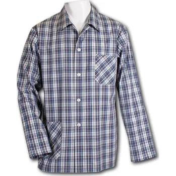 Pánské pyžamo LUIZ Pánský pyžamový kabátek na knoflíky -Popelín- Pablo 326 Velikost: 52