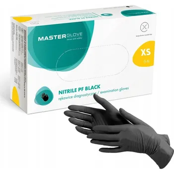 Vyšetřovací rukavice Nitrilové rukavice Master Glove Černé XS 100 Ks