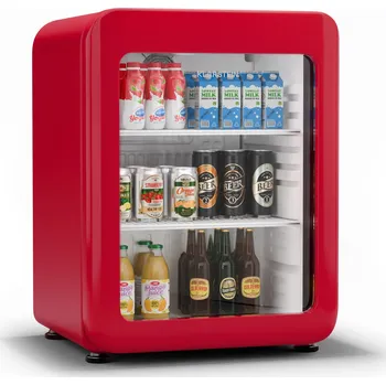 Lednice Klarstein Audrey Evo 56.3cm 65L Prosklená Lednice na Nápoje Červená (10046634)