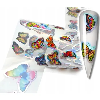 FÓLIE na nehty 100cm x 4cm - HOLO MOTÝLI