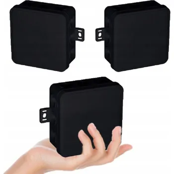 Elektroinstalační krabice VIPLAST Hermetická Elektroinstalační Krabice Na Stěnu Na Klik IP54 100x100x41mm Černá 3ks