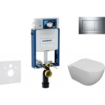 GEBERIT - Kombifix Set předstěnové instalace, klozetu Oudee a sedátka softclose, tlačítko Sigma20, chrom SANI15CA1101