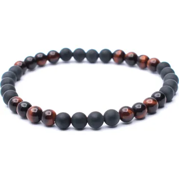Náramek Milujeme Kameny Býčí oko a onyx - náramek pánský kulička NPK33 259233