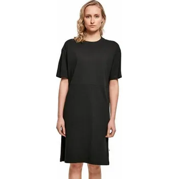 Dámské šaty Oversize šaty Urban Classics s rozparkem z organické bavlny Barva: Černá, Velikost: L