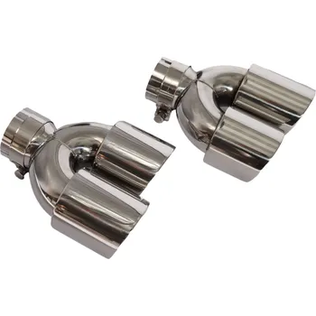 Koncovka výfuku Nerezové dvojité koncovky výfuků - chrom lesk - 2x 93mm výstup